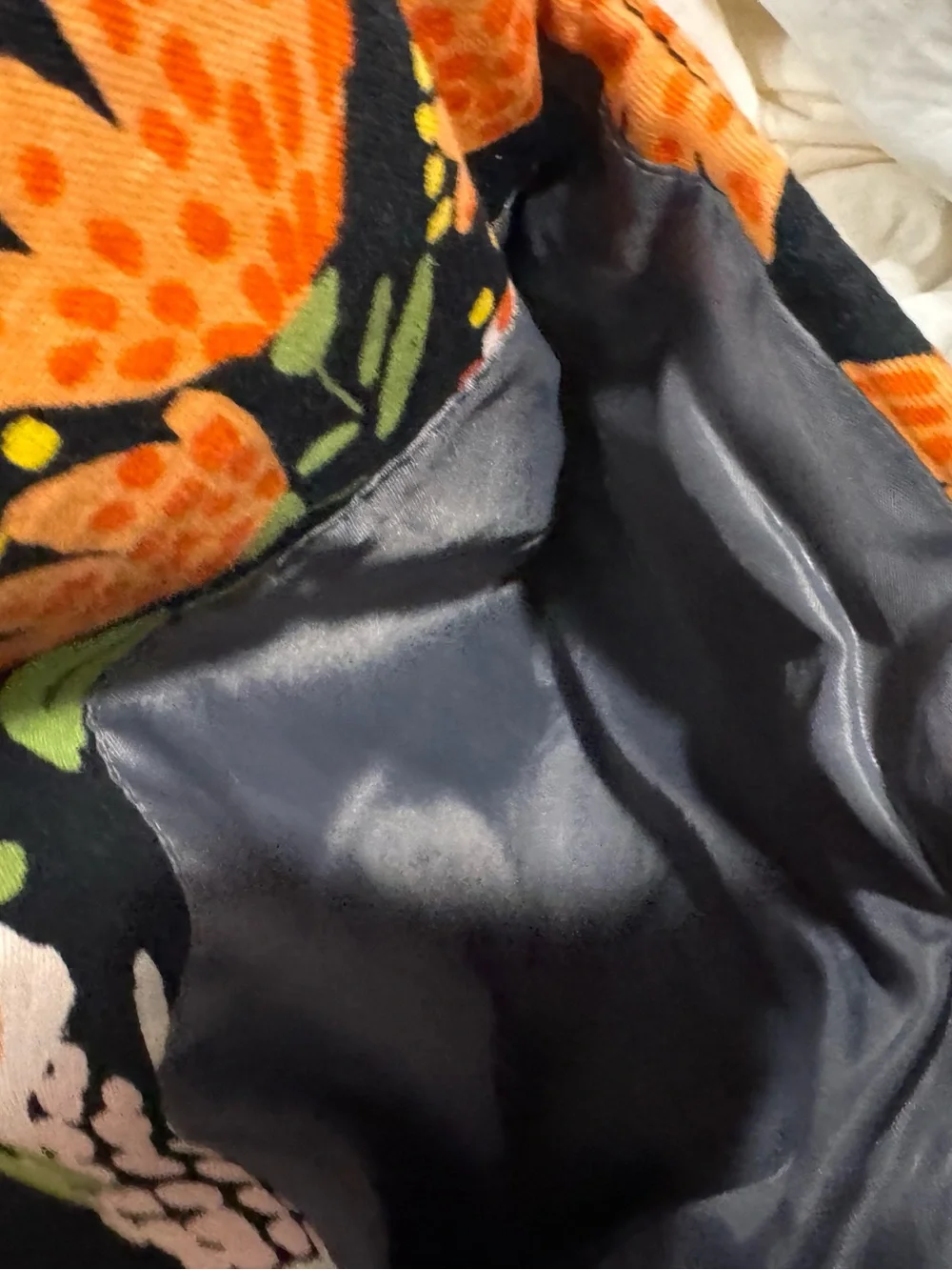 Vera Bradley Floral Quilted Crossbody Bag in Black and Orange; EUC